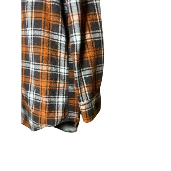 VTG Windbreaker Brand Plaid Flannel L/S Button Up Shirt Grunge Size Large - Picture 4 of 10